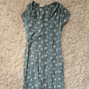 See You Monday Floral Teal Dress